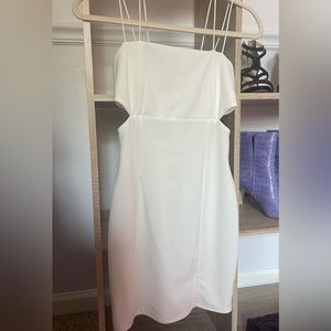White fitted mini dress